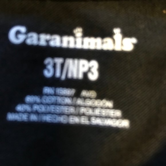 NWT Garanimals black girls long sleeved cotton tee size 3T. - Picture 3 of 3